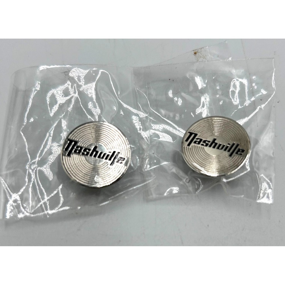 Set of 2 VTG Nashville Silver Record Metal Lapel Pin Music The Pin Center New